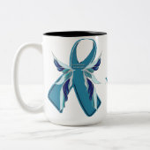 2 Couleurs Tasse turquoise de cause de ruban de conscience de (Gauche)
