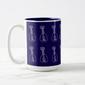 2 Couleurs Tasse Ukulélé Bleu Foncé (Gauche)
