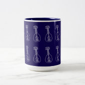 2 Couleurs Tasse Ukulélé Bleu Foncé (Centre)