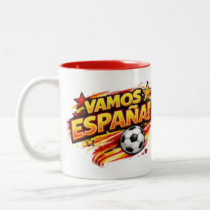 2 Couleurs Tasse VAMOS ESPANA Espagne patriotique Foot