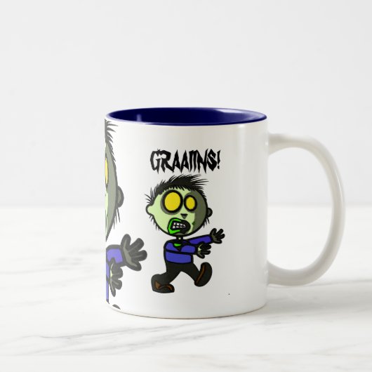 2 Couleurs Tasse végétalienne de zombi (Droit)