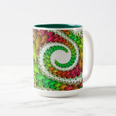 2 Couleurs Tasse verte de motif (Devant droit)