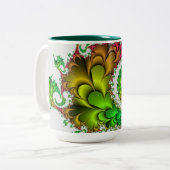 2 Couleurs Tasse verte de motif (Devant gauche)
