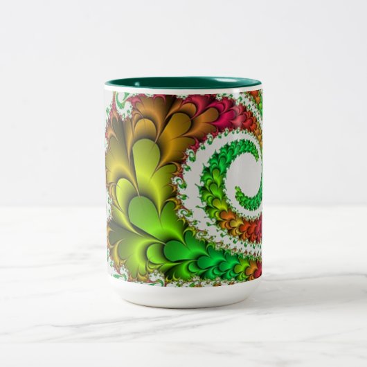 2 Couleurs Tasse verte de motif (Centre)