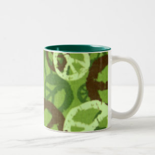 2 Couleurs Tasse verte de signes de Camo/paix
