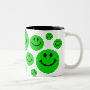 2 Couleurs Tasse verte de visages