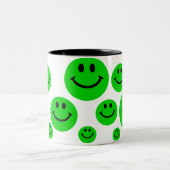 2 Couleurs Tasse verte de visages (Centre)