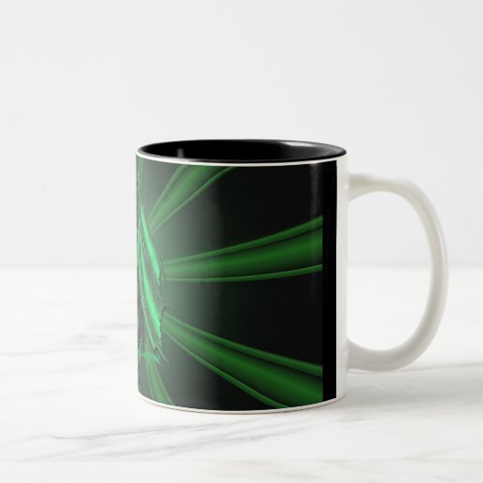 2 Couleurs Tasse verte verte de motif de dragon (Droit)