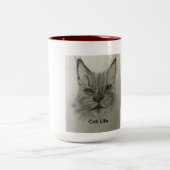 2 Couleurs Tasse Vie de Chat (Centre)