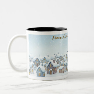 2 Couleurs Tasse Village d'Hiver