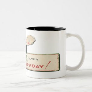 2 Couleurs Tasse vintage d'anniversaire