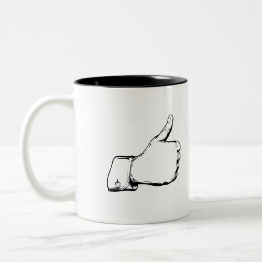 2 Couleurs Tasse vintage d'art. Pouce ! (Gauche)