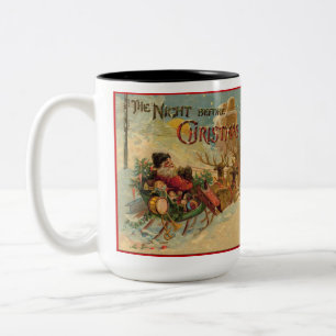 2 Couleurs Tasse Vintage Santa la Nuit Avant Noël