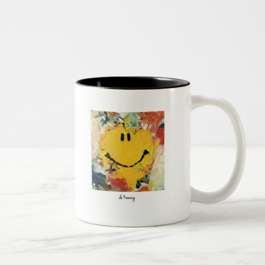 2 Couleurs tasse visage heureux de kooning (Droit)