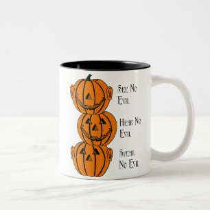 2 Couleurs Tasse Voir Non, Entendre Non, Parler Non Citrouill