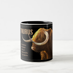 2 Couleurs Taureau la tasse de zodiaque de Taureau avec des