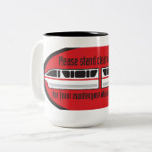 2 Couleurs Tenez-vous svp dégagé de la porte - tasse de (Devant gauche)