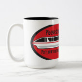 2 Couleurs Tenez-vous svp dégagé de la porte - tasse de (Gauche)