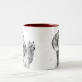 2 Couleurs Terriers de Norwich et tasse de cheval (Centre)