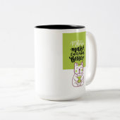 2 Couleurs Thé matcha chat drôle tasse (Devant droit)