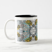 2 Couleurs Thème de tasse design abstrait avec fleurs et abei (Gauche)