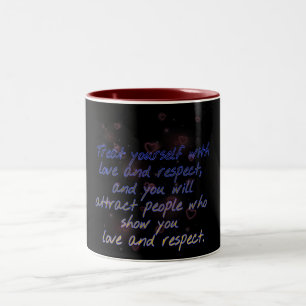 2 Couleurs traiter l'amour et le respect tasse deux tons