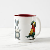2 Couleurs Trio d'animaux mignons Tasse à café (Devant droit)