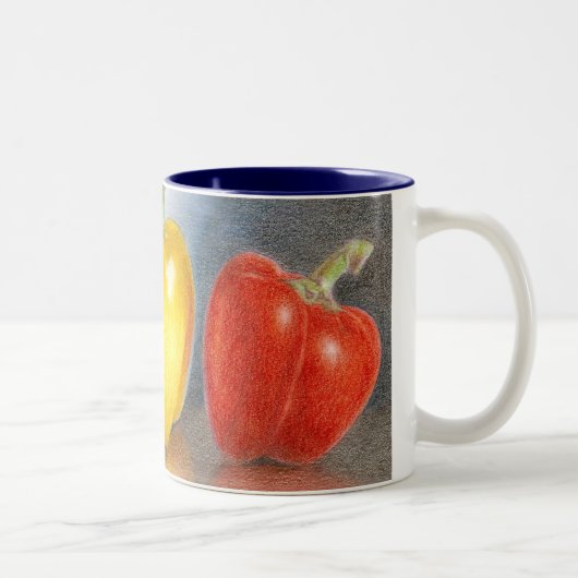 2 Couleurs Trio de tasse d'art de poivrons (Droit)