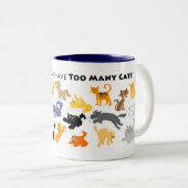 2 Couleurs Trop de tasse de chats (Devant droit)