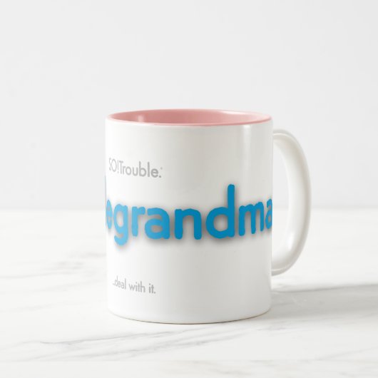 2 Couleurs troublegrand-mère ! Tasse à café à deux tons (Devant droit)