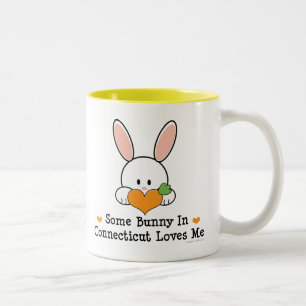 2 Couleurs Un certain lapin dans le Connecticut m'aime tasse