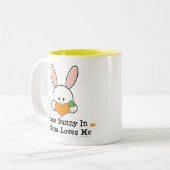 2 Couleurs Un certain lapin en Indiana m'aime tasse (Devant gauche)