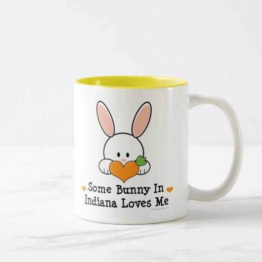 2 Couleurs Un certain lapin en Indiana m'aime tasse (Droit)