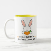 2 Couleurs Un certain lapin en Indiana m'aime tasse (Gauche)