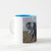 2 Couleurs "Un éléphant escroc" tasse de deux tons (Devant gauche)