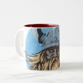2 Couleurs un Viking fou sur une tasse (Devant gauche)