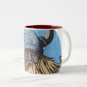 2 Couleurs un Viking fou sur une tasse (Devant droit)