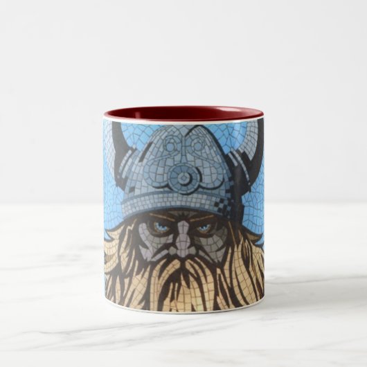 2 Couleurs un Viking fou sur une tasse (Centre)