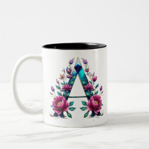 2 Couleurs Une tasse de café - Design floral pour le don