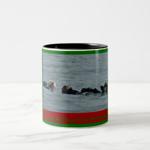 2 Couleurs Une tasse heureuse de loutre de mer de vacances