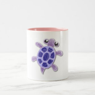 2 Couleurs Une tortue pourpre sur une tasse