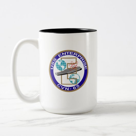 2 COULEURS USS ENTERPRISE GRAND E DE LA TASSE CVN-65 (Gauche)