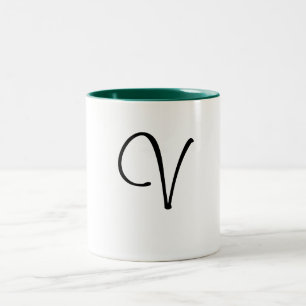 2 Couleurs V tasse de lettre