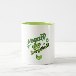 2 Couleurs végans-partout tasse à café à deux tons