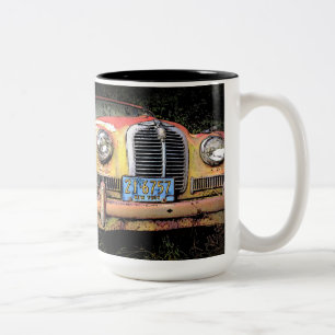 2 Couleurs Vieille tasse classique rouillée de voiture