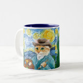 2 Couleurs Vincent van Gogh, nuit étoilée charrient la tasse (Devant gauche)