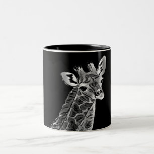2 Couleurs vintage tasse à café girafe noire