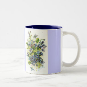 2 Couleurs violettes, tasse de violettes
