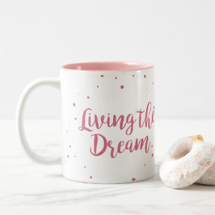 2 Couleurs Vivant la tasse de café rose rêveuse de deux ton