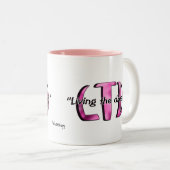 2 Couleurs Vivant la tasse rose rêveuse (Devant droit)